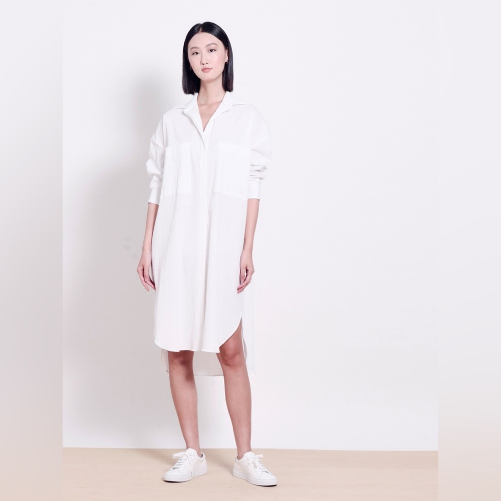 Crisp White Oversized Shirt Dress